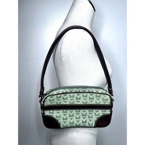 Vintage MICHAEL KORS Green Brown Leather Purse Bag